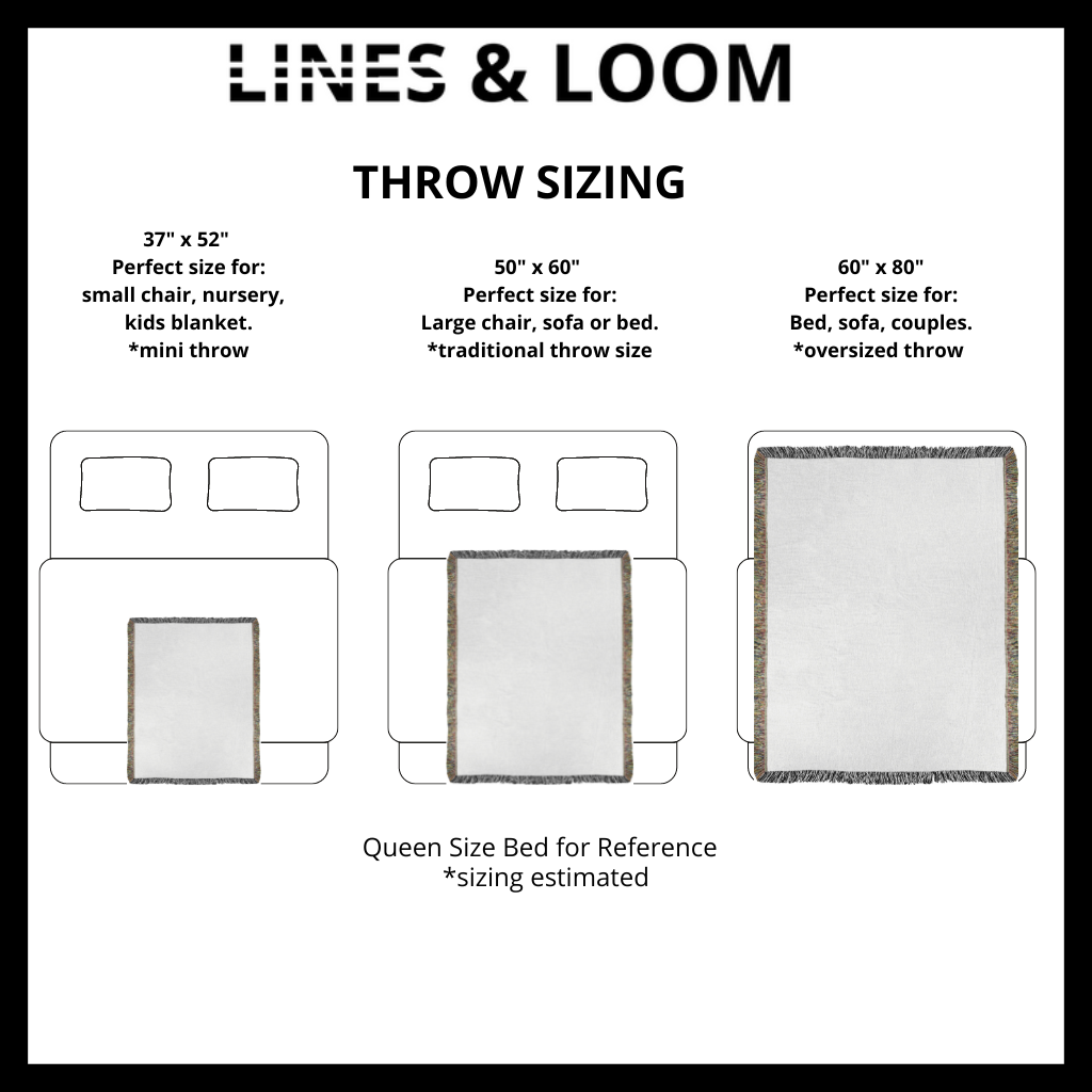 Charcoal Black Lines &amp; Loom Personalized Throw