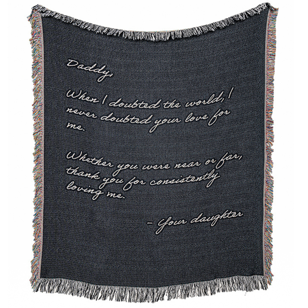Charcoal Black Lines &amp; Loom Personalized Throw