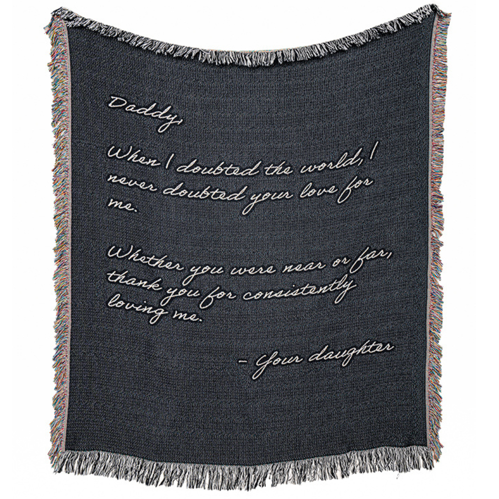 Charcoal Black Lines & Loom Personalized Throw