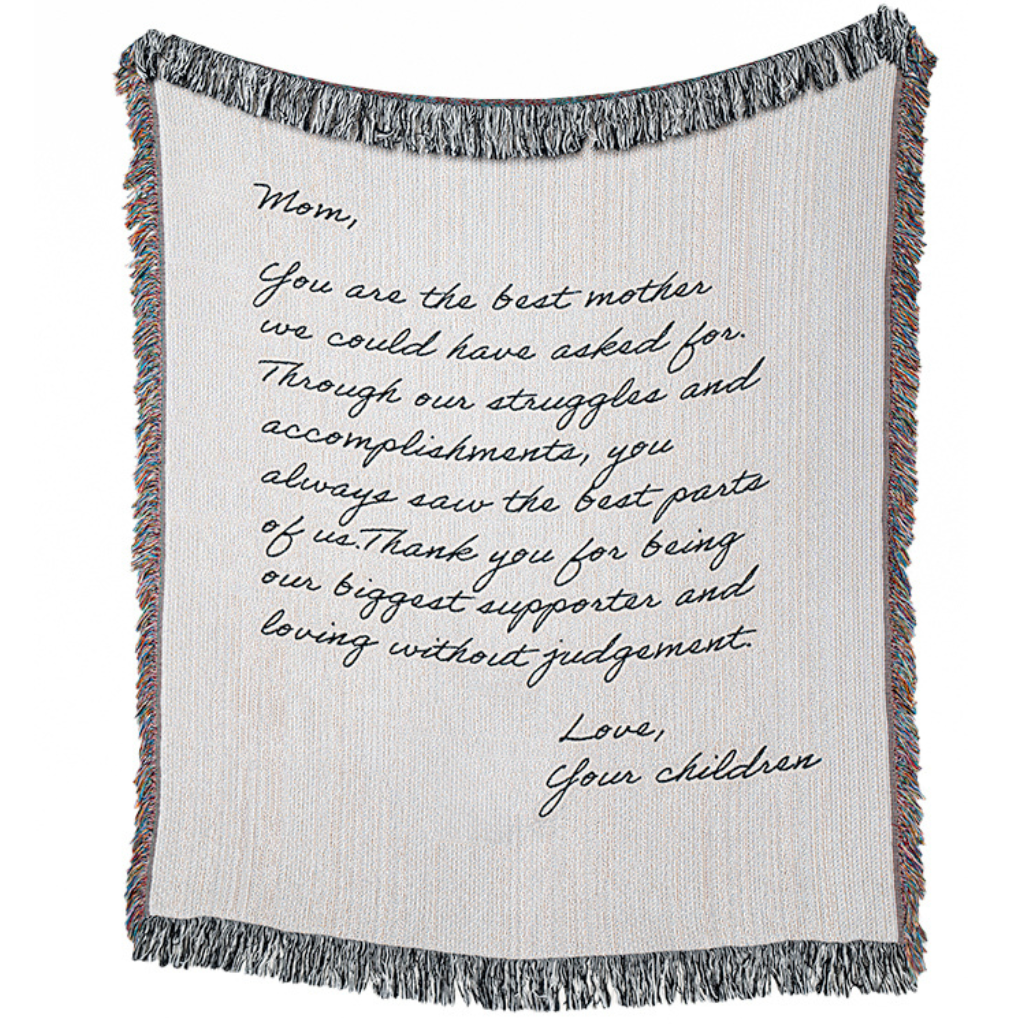 Natural Beige Lines & Loom Personalized Throw