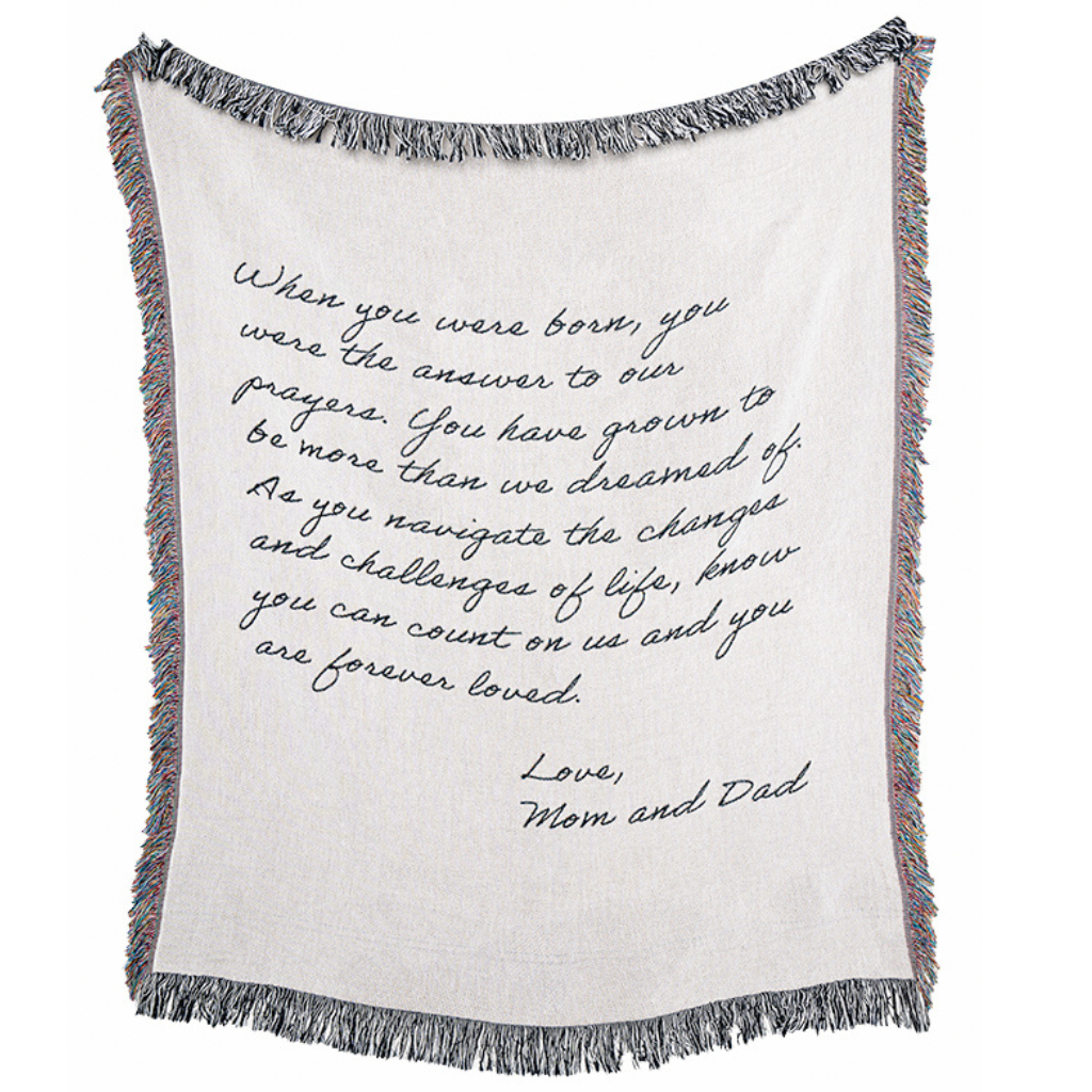 Cream Lines &amp; Loom Personalized Throw