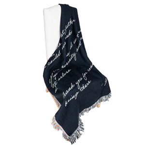 Deep Black Lines & Loom Personalized Throw